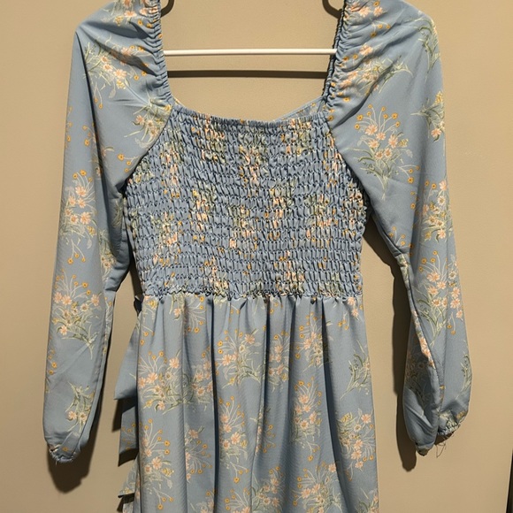 Floral Long Sleeve Mini Dress - Picture 4 of 5